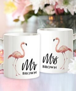Couples Matching Flamingo Ceramic Mugs