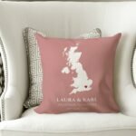 Wedding Location Map Padded Cushion