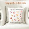 Personalised Thank You Teacher Gift - Padded Cushion - Personalized School Leaving Gift for Teachers - Customized Butterflies Pillow