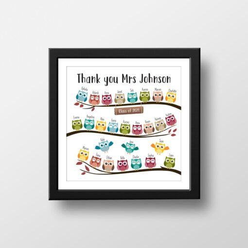 Large Square Thank You Teacher Print - School Leaving Gift - Image 4