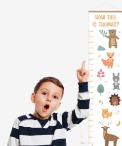 Woodland Forest Animals Height Chart With Hanging Frame