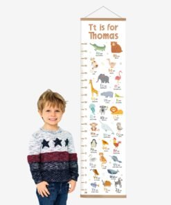 Animal Alphabet Height Chart With Hanging Frame