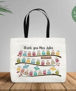 Thank You Teacher Tote Bag With Owls