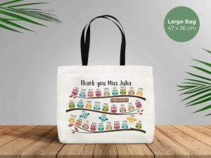 Thank You Teacher Tote Bag With Owls