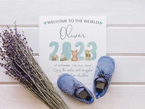 Personalised New Baby Boy Card - Welcome To The World