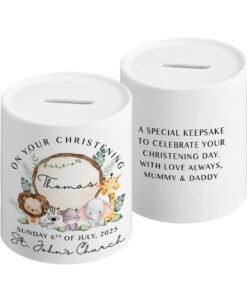 Alternative view of Personalised Money Box - Christening Ceramic Coin Bank