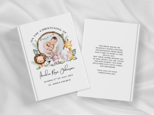 Personalised Christening Guest Book - Custom Keepsake for Baby’s Special Day - Image 3
